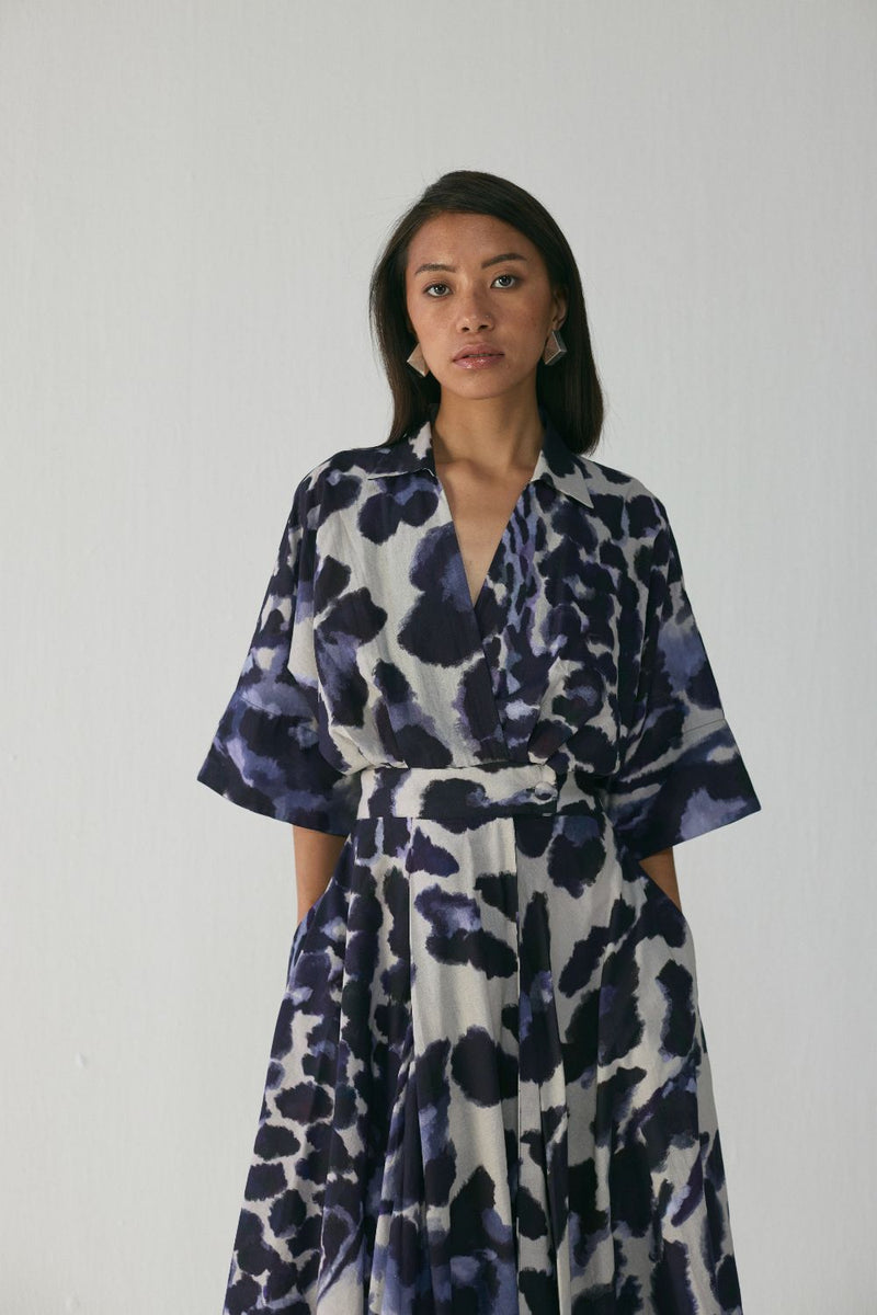 SAMBURU SHIRT DRESS poplin by Yam in blue color for women in Singapore