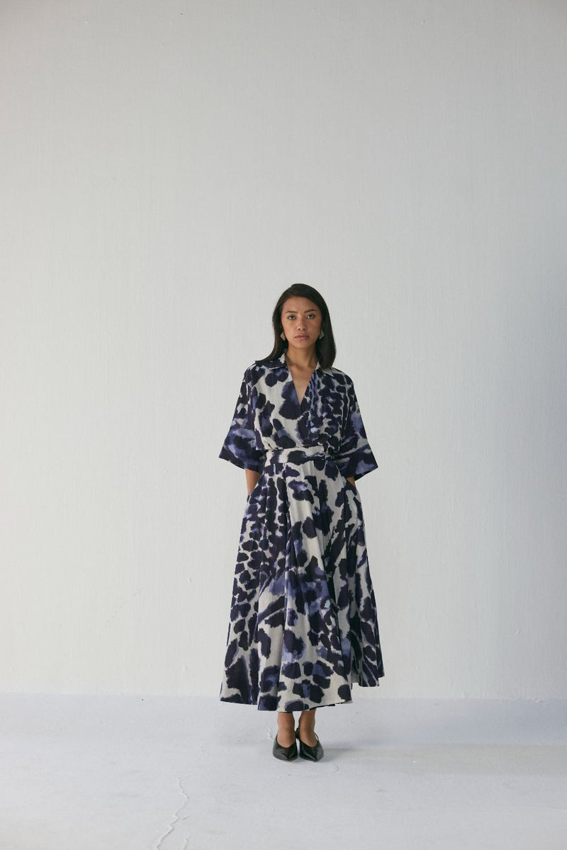 SAMBURU SHIRT DRESS poplin by Yam in blue color for women in Singapore