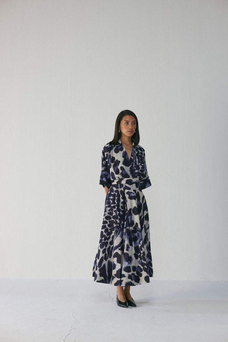 SAMBURU SHIRT DRESS poplin by Yam in blue color for women in Singapore