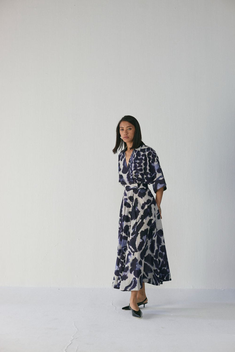 SAMBURU SHIRT DRESS poplin by Yam in blue color for women in Singapore