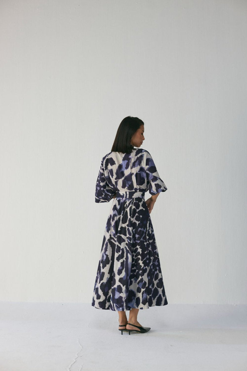 SAMBURU SHIRT DRESS poplin by Yam in blue color for women in Singapore