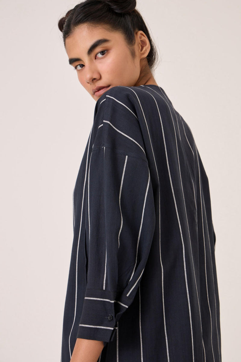 Samudra Black Striped Top cotton by The Summer House in black color for women in Singapore
