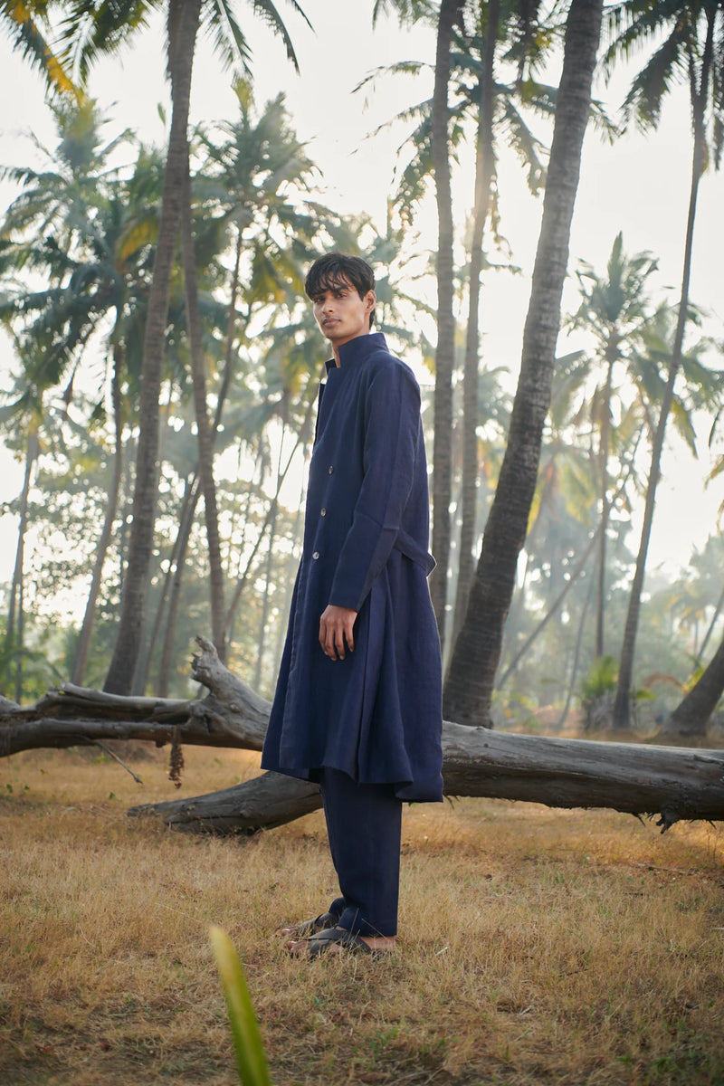 Neel Linen Denim Men's Summer Trench