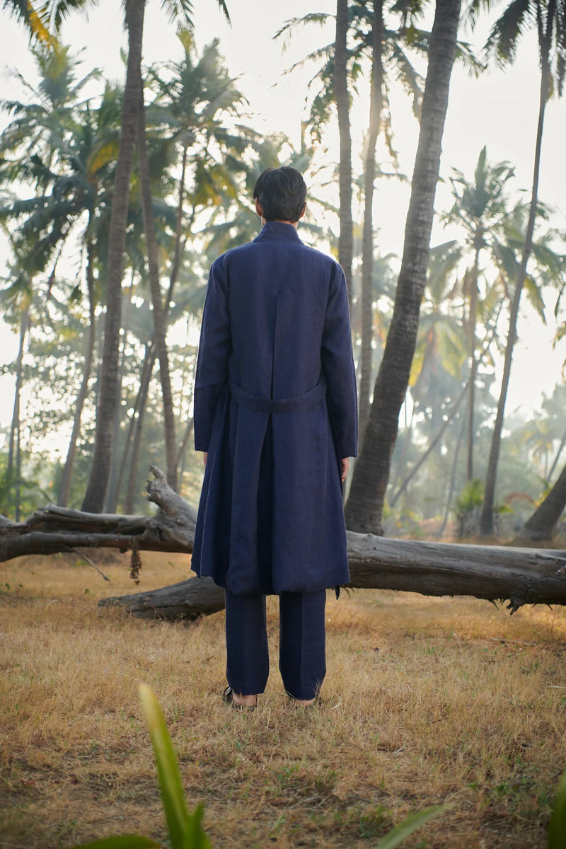 Neel Linen Denim Men's Summer Trench