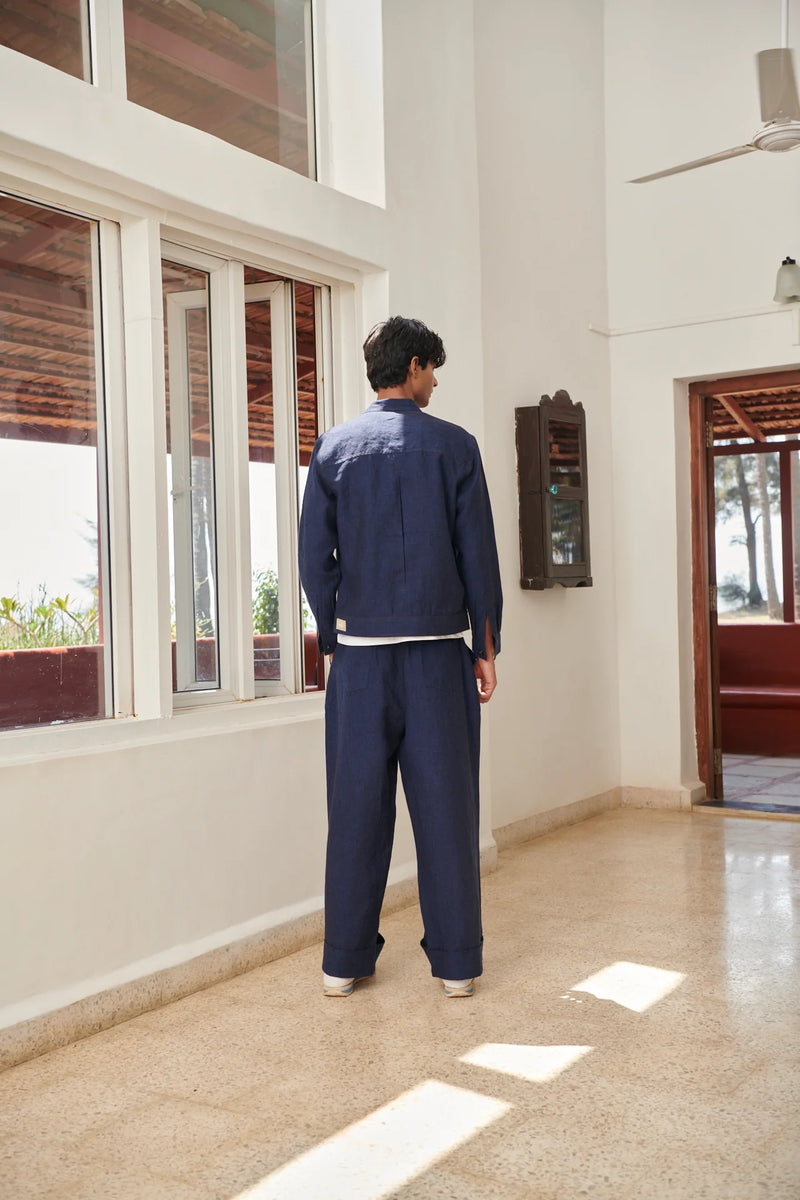 Neel Linen Men's Jacket & Baggy Pants Set