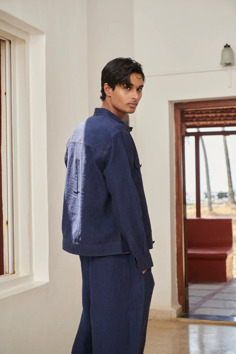 Neel Linen Men's Jacket & Baggy Pants Set