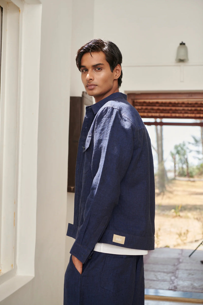 Neel Linen Men's Jacket & Baggy Pants Set