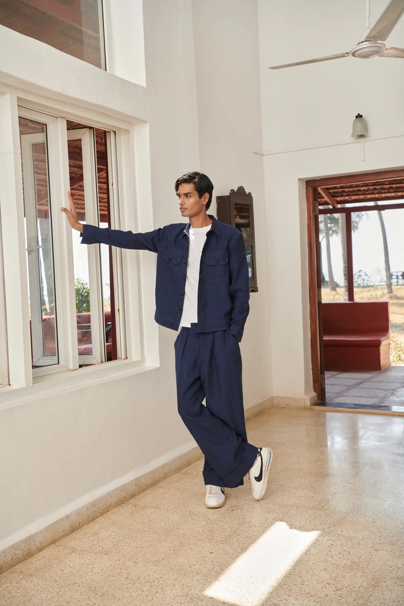 Neel Linen Denim Men's Baggy Pants