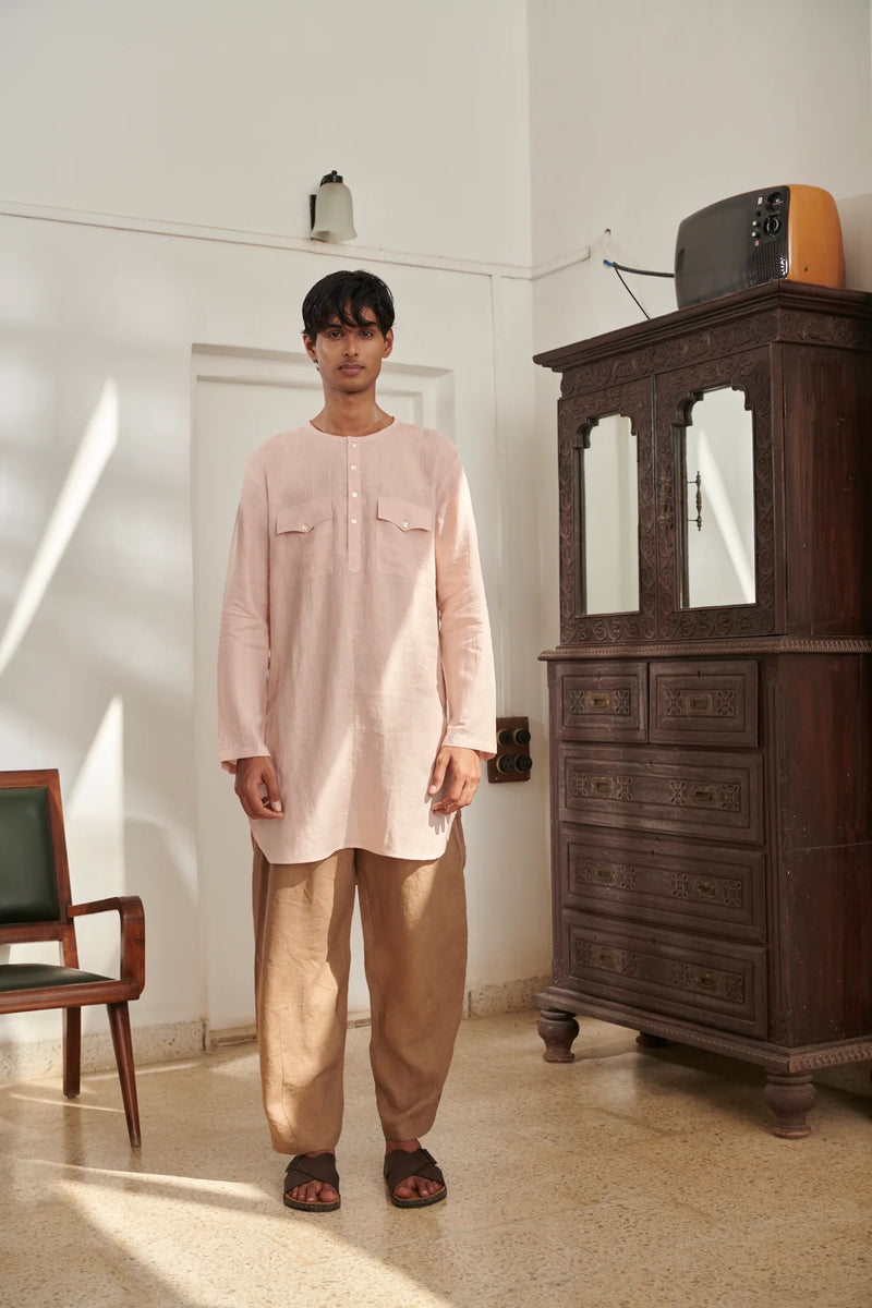 Blush Mousse Men's Round Hem Kurta Set
