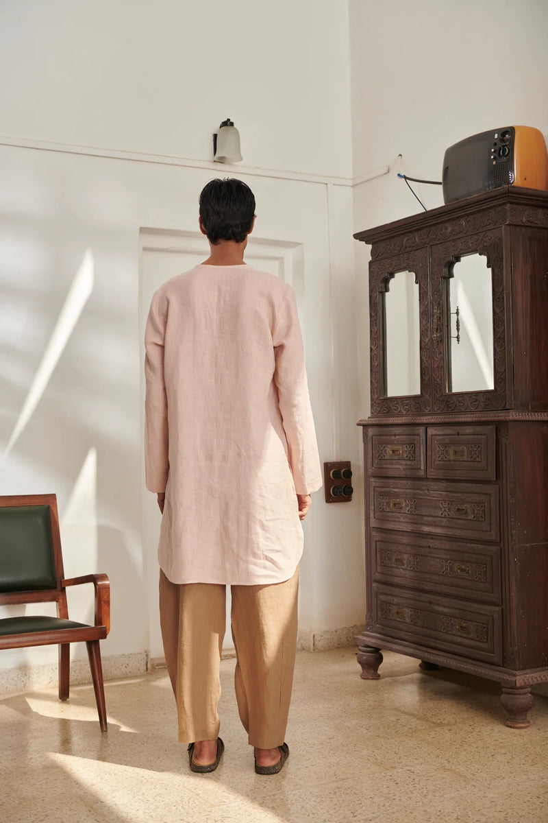 Blush Mousse Men's Round Hem Kurta Set
