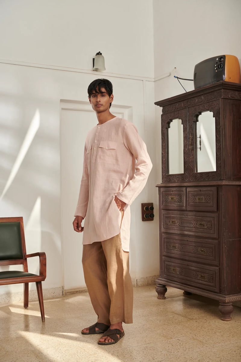 Blush Mousse Men's Round Hem Kurta Set