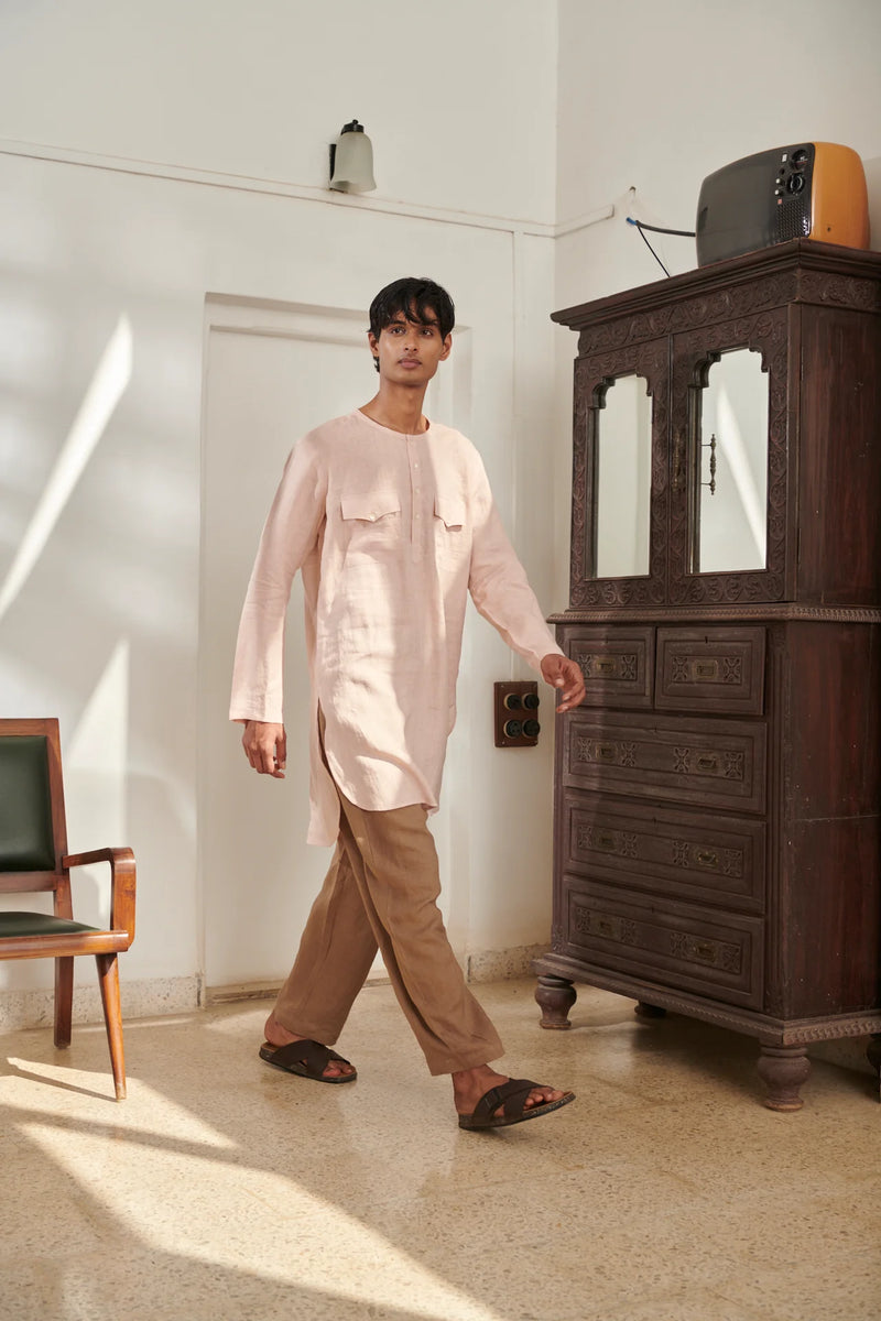 Blush Mousse Men's Round Hem Kurta Set