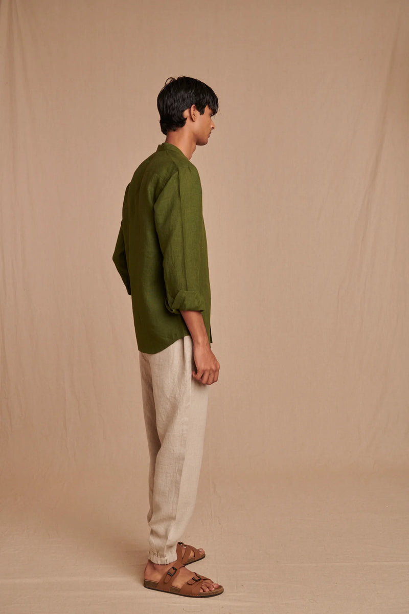 Undyed Linen Men's Jogger Pants