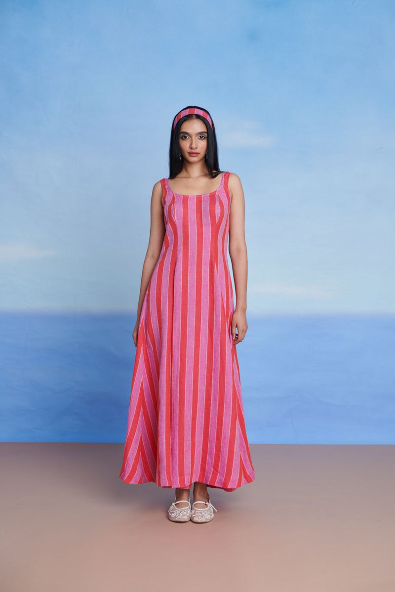 Amalfi Linen Scoop Neck Dress