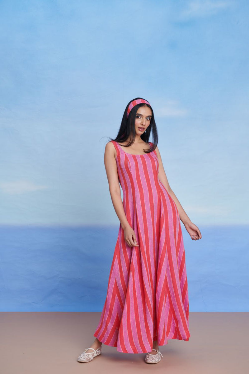 Amalfi Linen Scoop Neck Dress