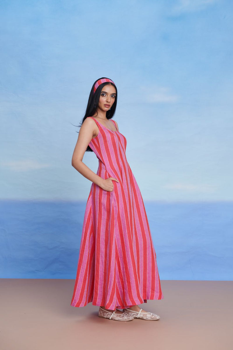 Amalfi Linen Scoop Neck Dress