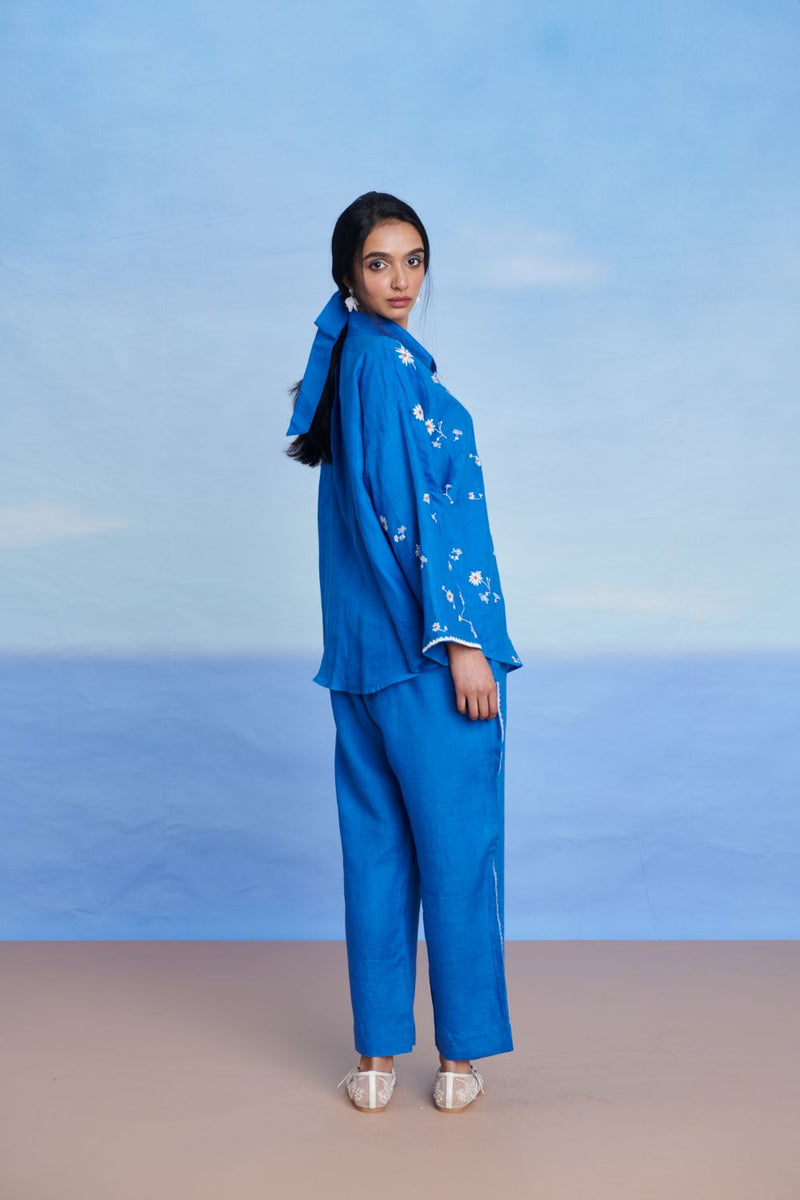 Santorini Linen Oversized Flared Shirt