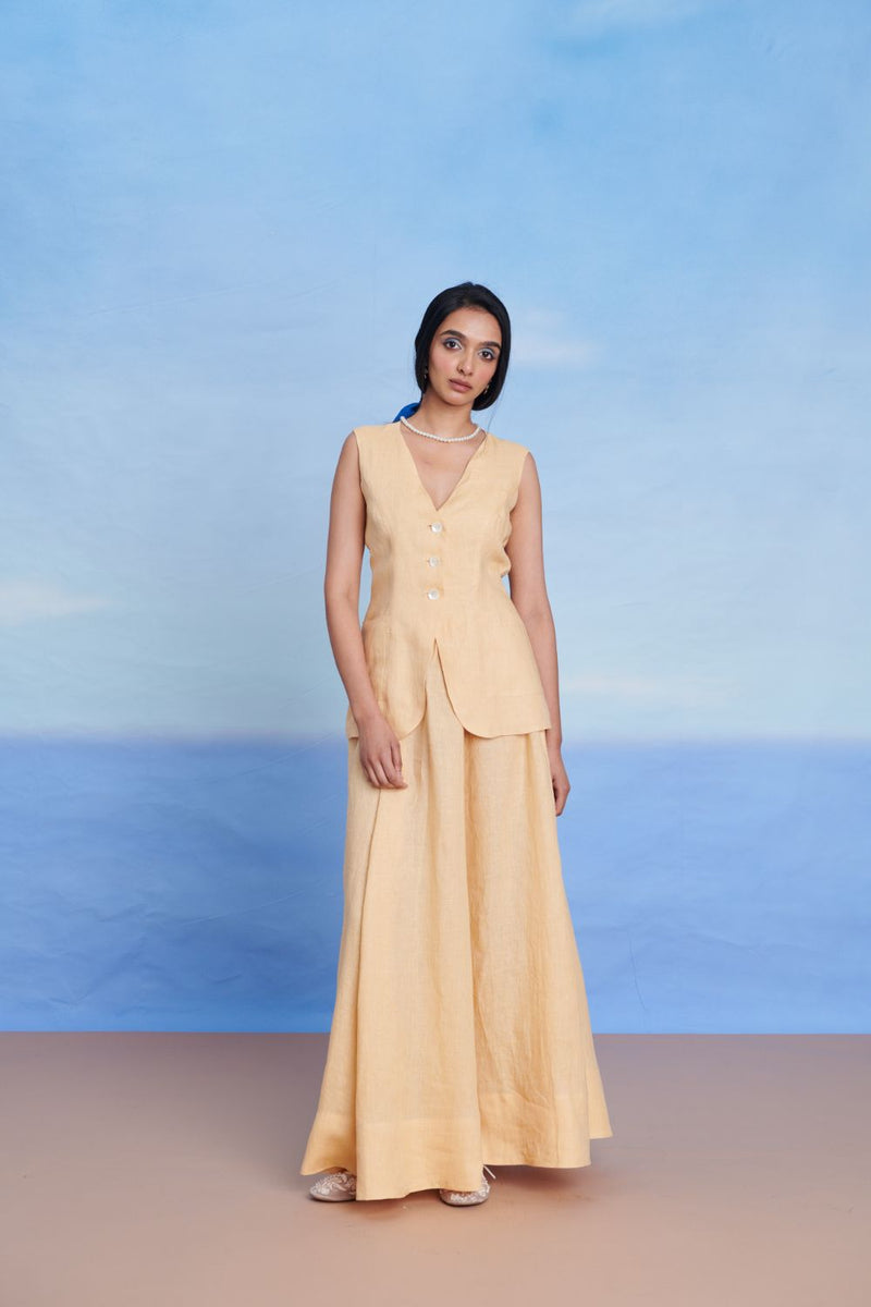 Butterscotch Linen Maxi Skirt