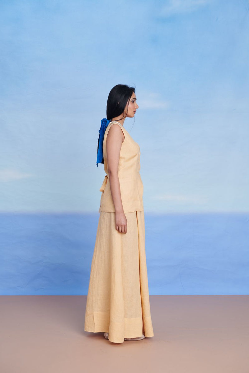 Butterscotch Linen Maxi Skirt