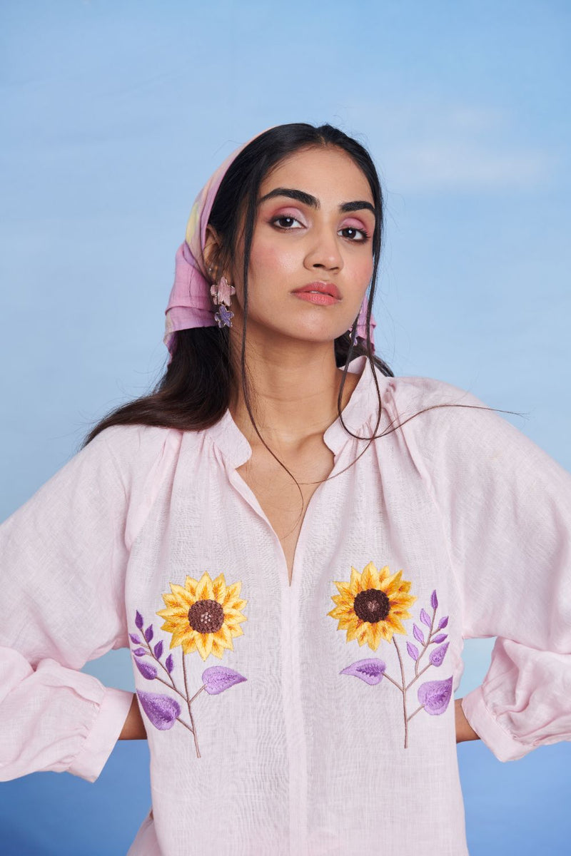 Fleur Linen Billow Shorts Set