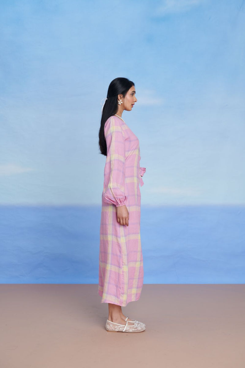 Cassata Linen Wrap Billow Dress