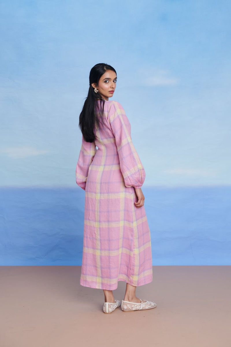 Cassata Linen Wrap Billow Dress