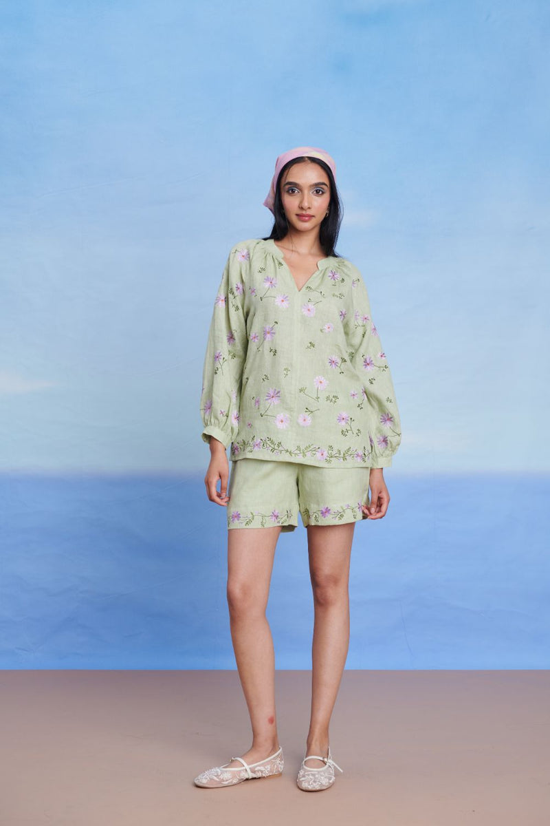 Pista Linen Billow Shorts Set