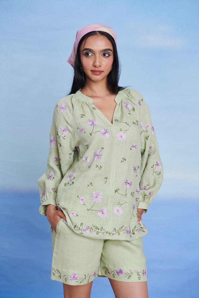 Pista Linen Billow Shorts Set