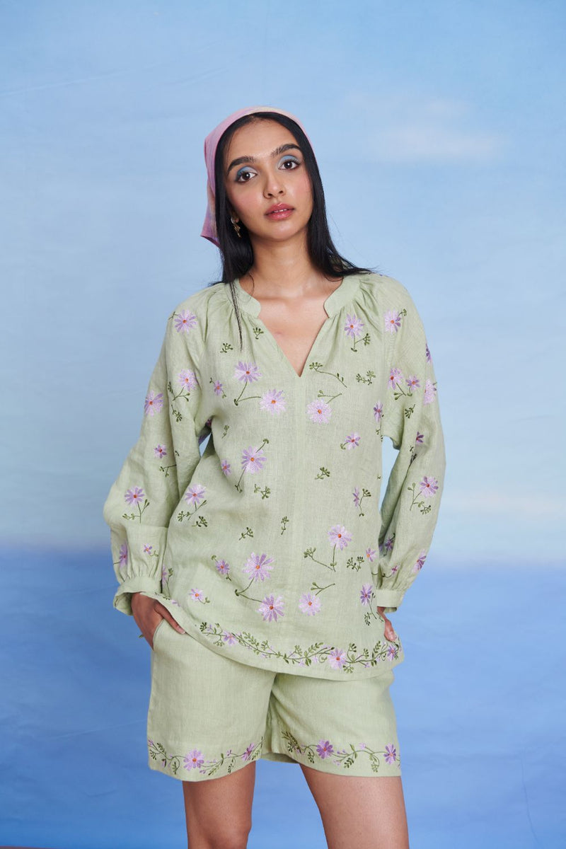 Pista Linen Billow Shorts Set