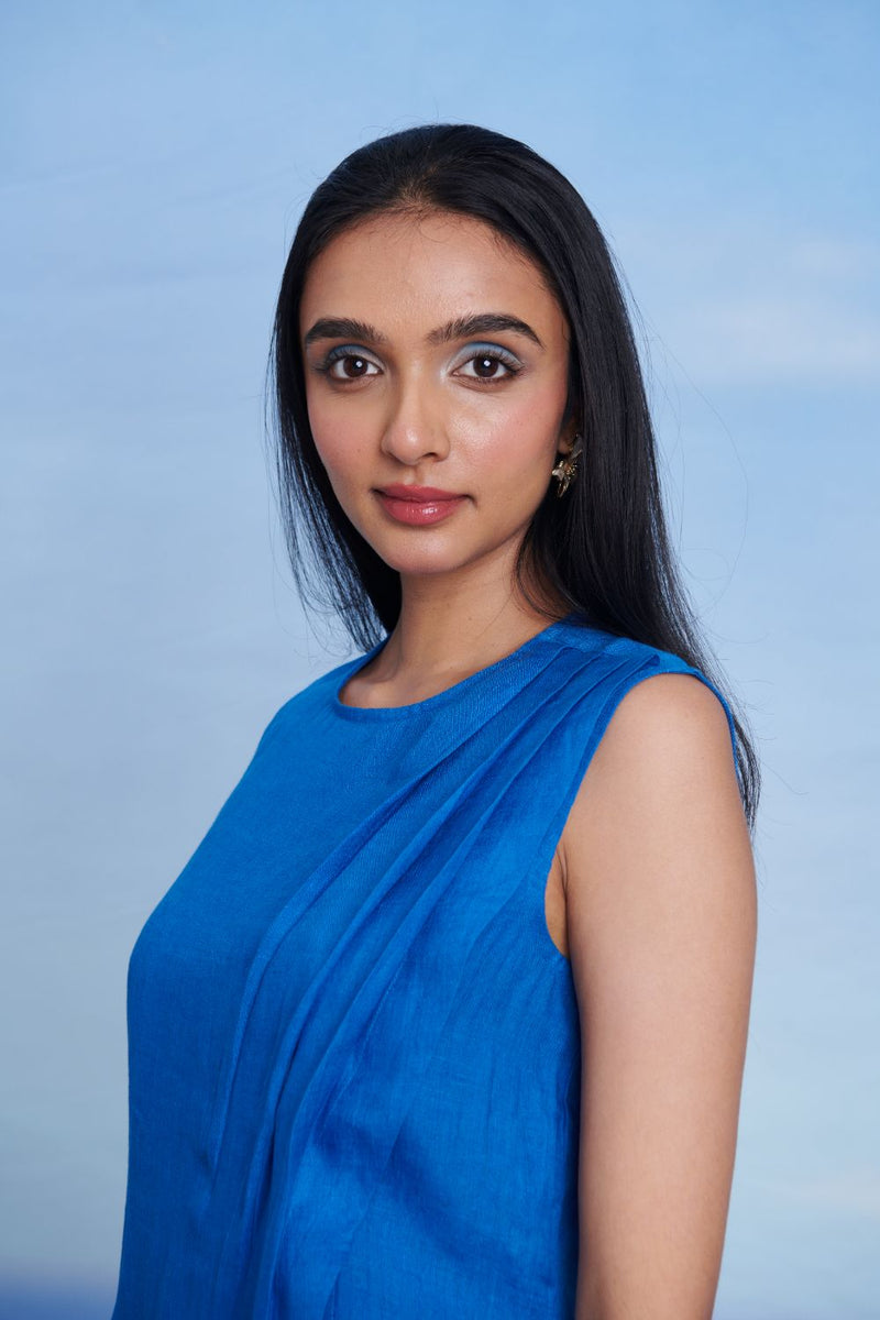 Santorini Linen Drape Dress