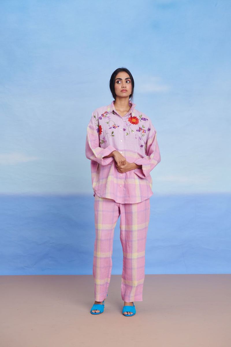 Cassata Linen Oversized Flared Shirt Set