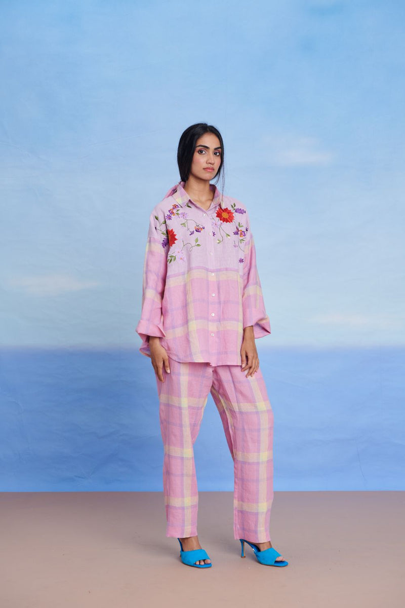 Cassata Linen Oversized Flared Shirt Set