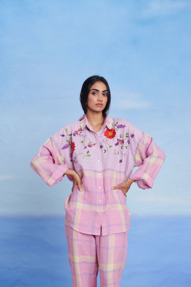 Cassata Linen Oversized Flared Shirt Set