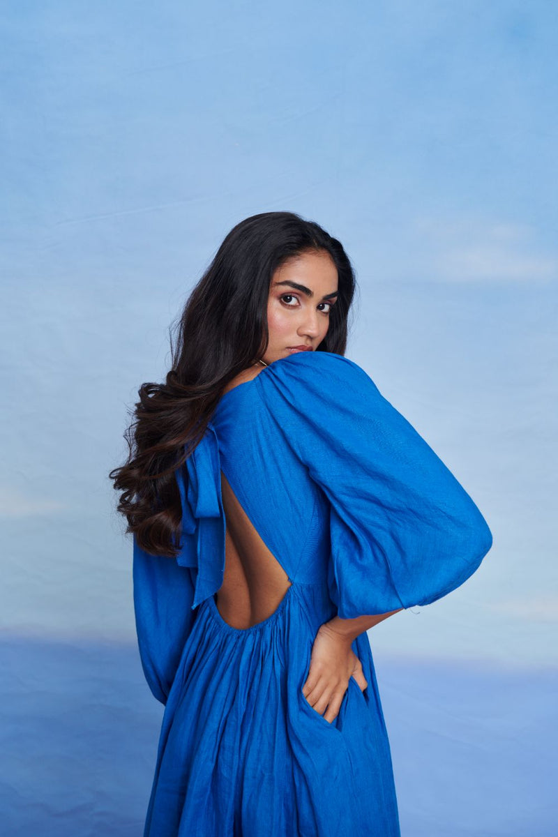 Santorini Linen Front Twist Dress