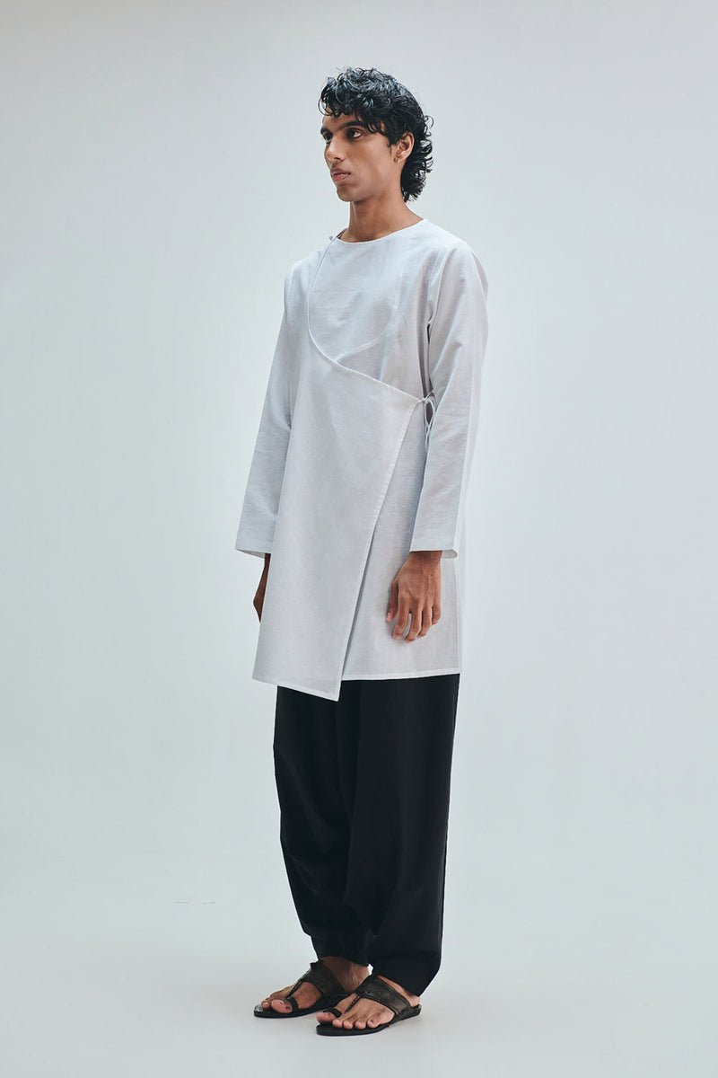 Kohl Co-Linen Men’s Dhoti Drape Pants cotton linen pant/trouser by Saphed Men in black for men in Singapore