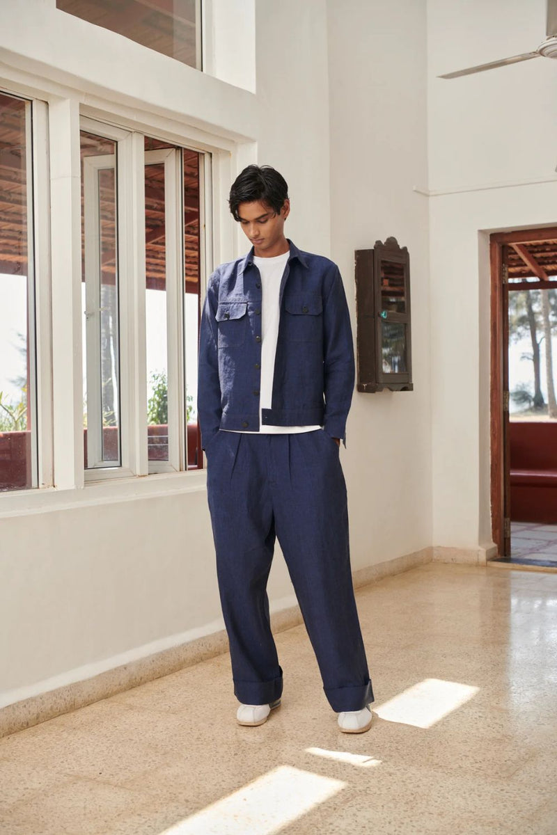 Neel Linen Denim Men's Baggy Pants