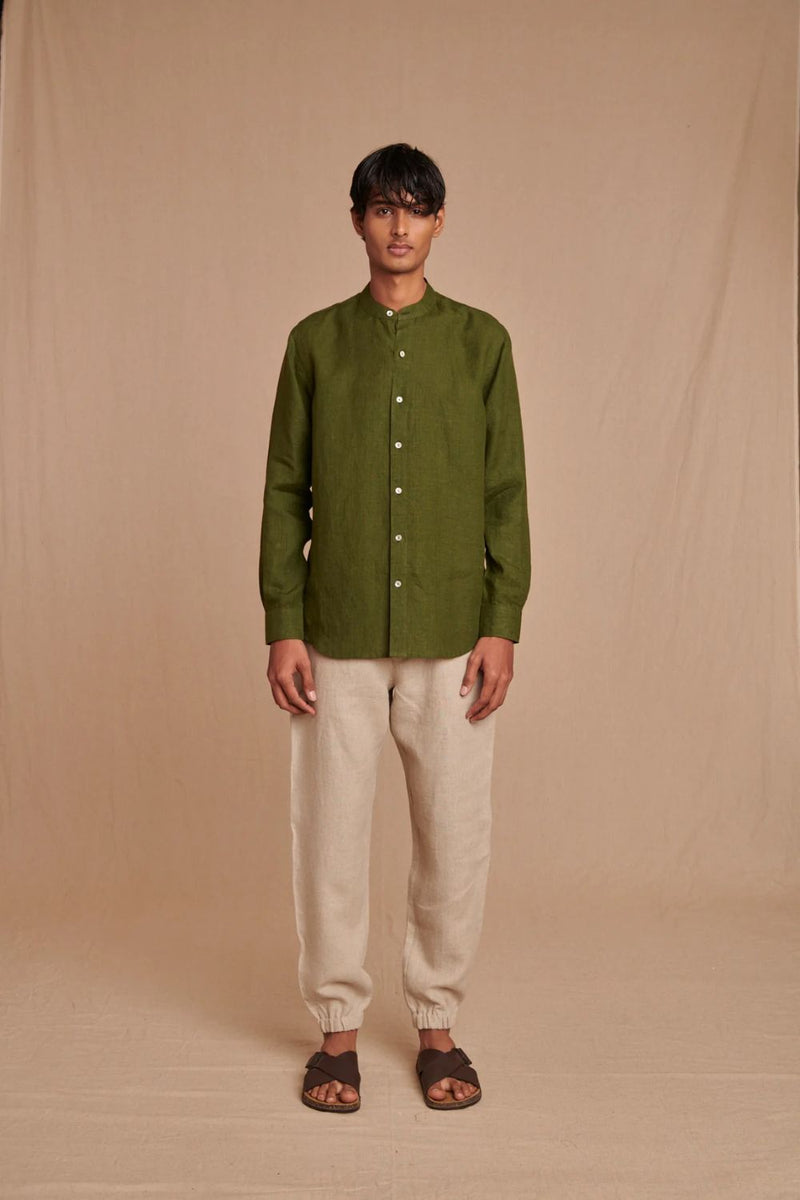 Undyed Linen Men's Jogger Pants