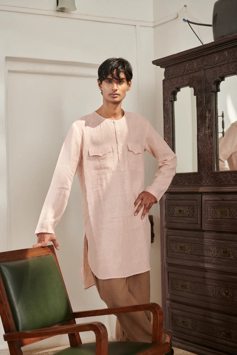 Blush Mousse Men's Round Hem Kurta Set