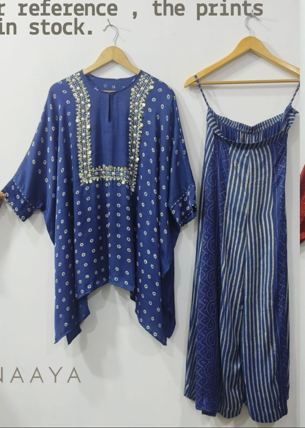 PHFP26-2 INDIGO D3 SHORT + KALI PLAZO-Size M