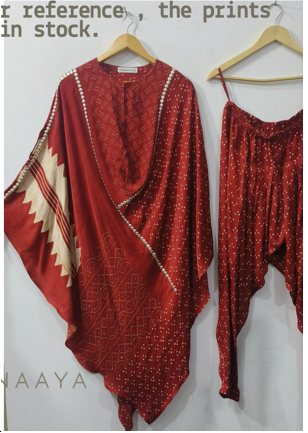 PHFP26-4 RED D1 KAFTAN + PANTS-Size L