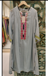 RRFP26-26 RR128511 GULTARA NECK KURTA SET (SCH BLUE)-Size S