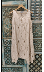 RRFP26-31 RR128565 NILOUFER SCALLOP EMB KURTA SET (IVORY)-Size L