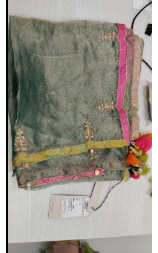 RRFP26-36 RR130032 BRACKET CUTWORK DUPATTA (TEAL)