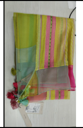 RRFP26-39 RR128550 CHANDERI STRIPES DUPATTA (YELLOW)