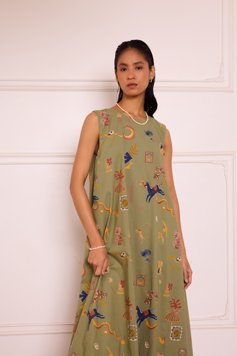 Sea Moss Organic Cotton Maxi Dress