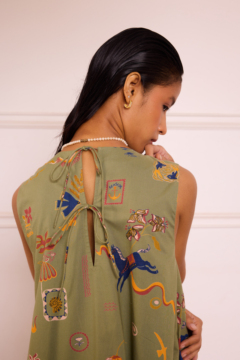 Sea Moss Organic Cotton Maxi Dress