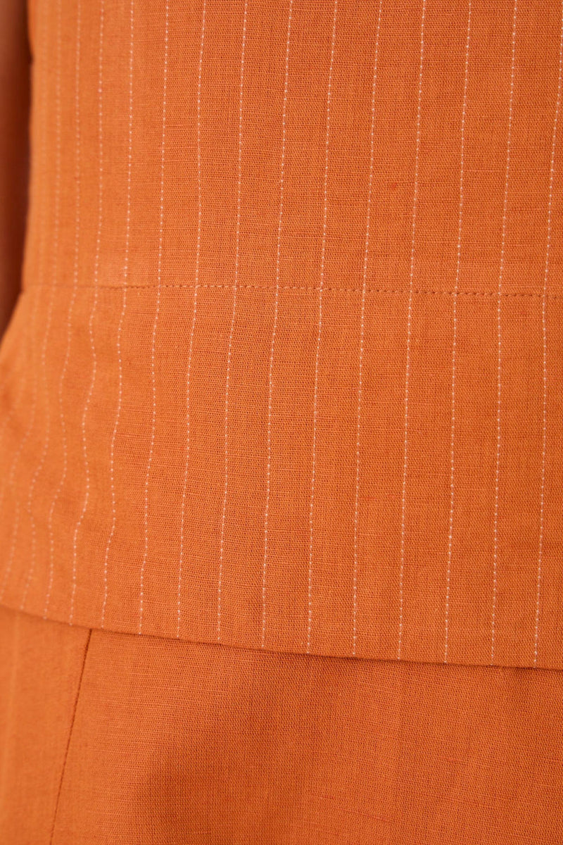 Senaka Tangerine Quilted Dress cotton by The Summer House in orange color for women in Singapore