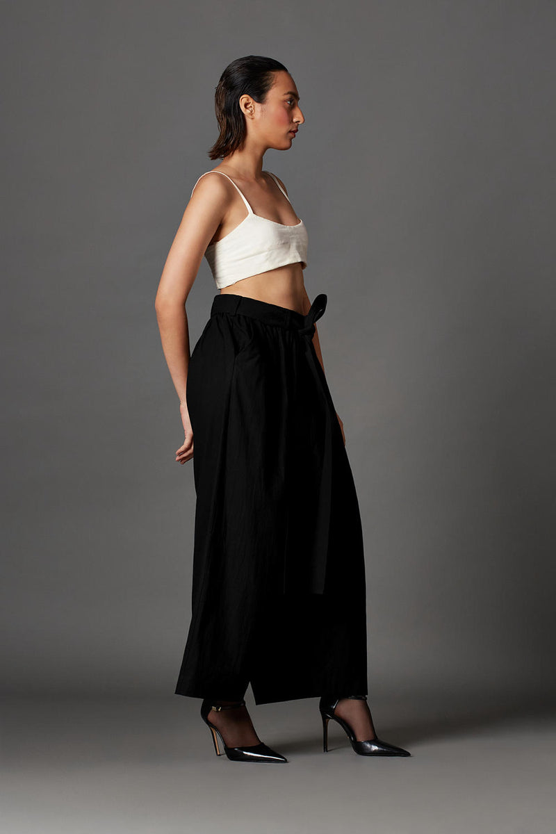 Serey Trousers-Black cotton by Chola in black color for women in Singapore
