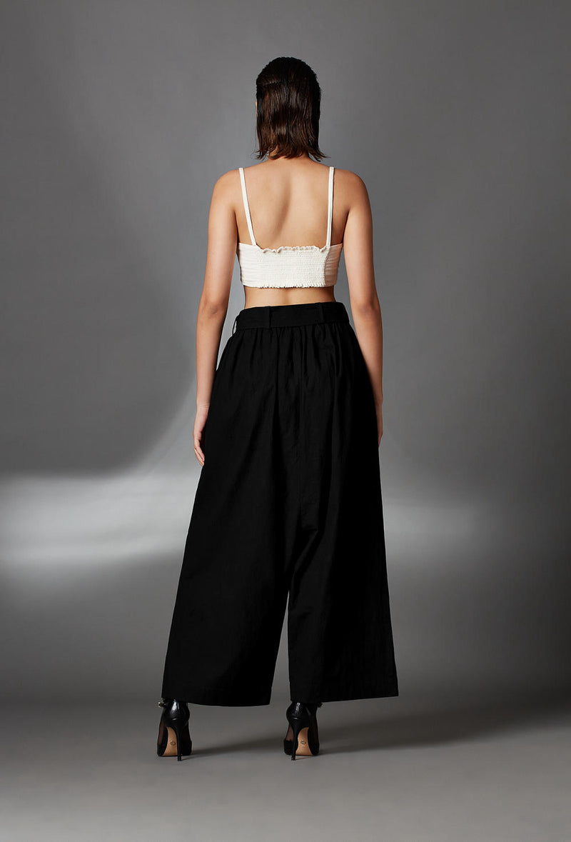Serey Trousers-Black cotton by Chola in black color for women in Singapore