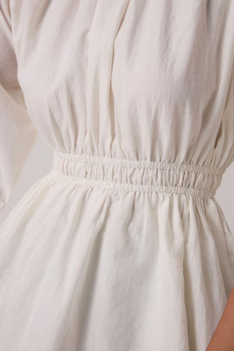 Sergio Off White Cotton Top cotton by The Summer House in white color for women in Singapore